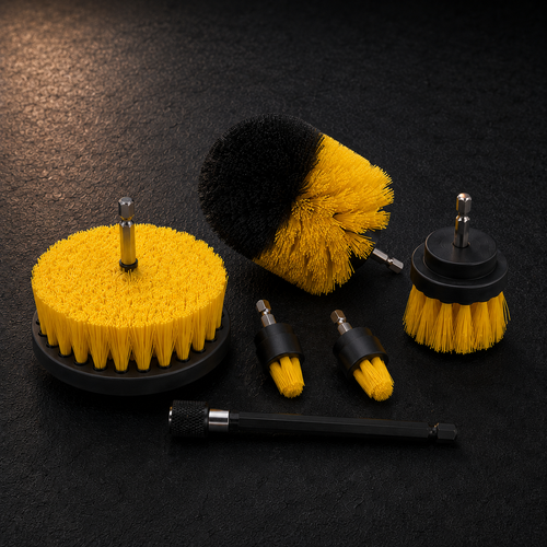Drill brush set with five heads